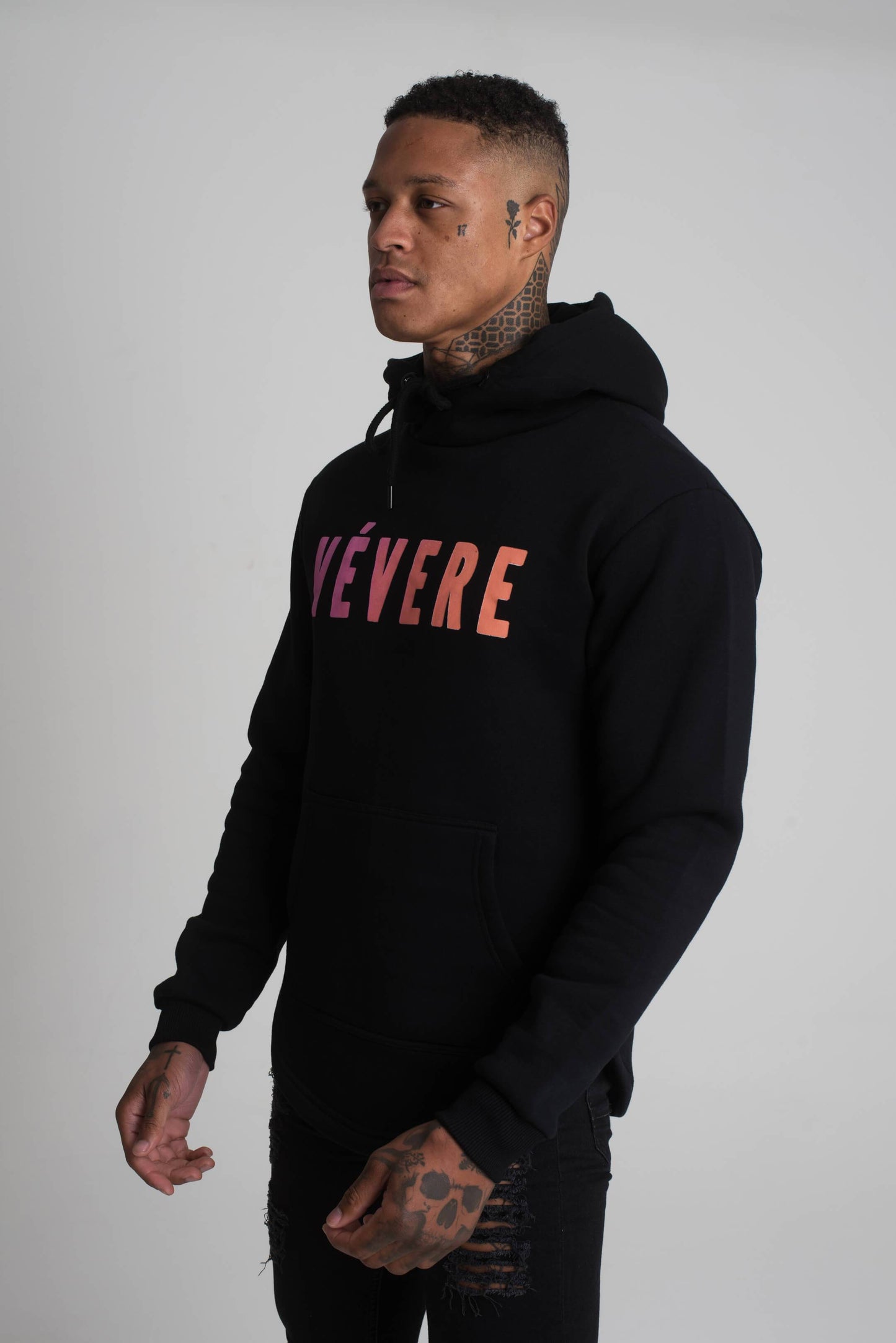 Black Fade Hoodie side - Vevere